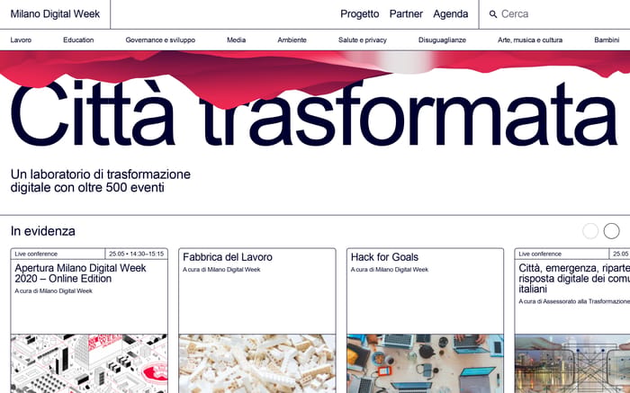 Milano digital week 2020 website preview