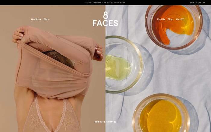 8 Faces Beauty website preview