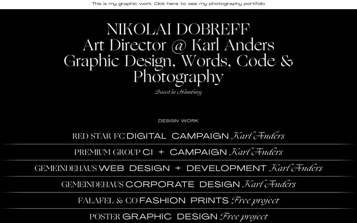 Nikolai Dobreff website preview