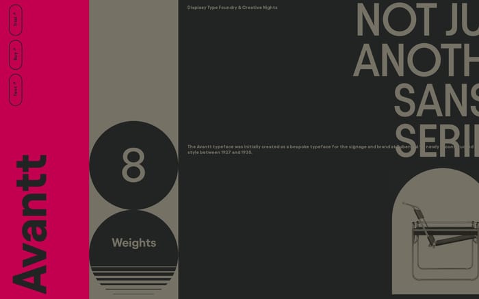 Avantt Typeface website preview