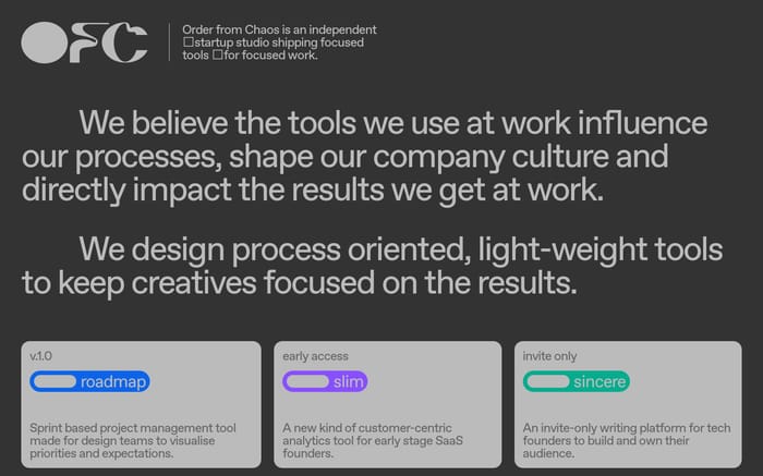 Order from Chaos website preview