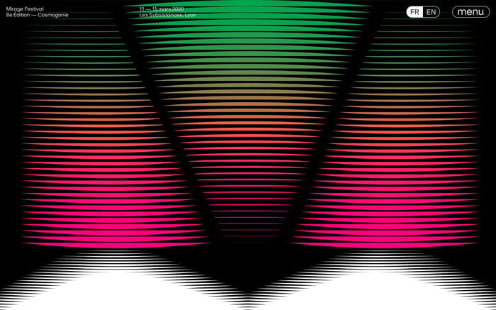 Mirage Festival website preview