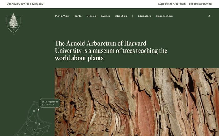Arnold Arboretum website preview