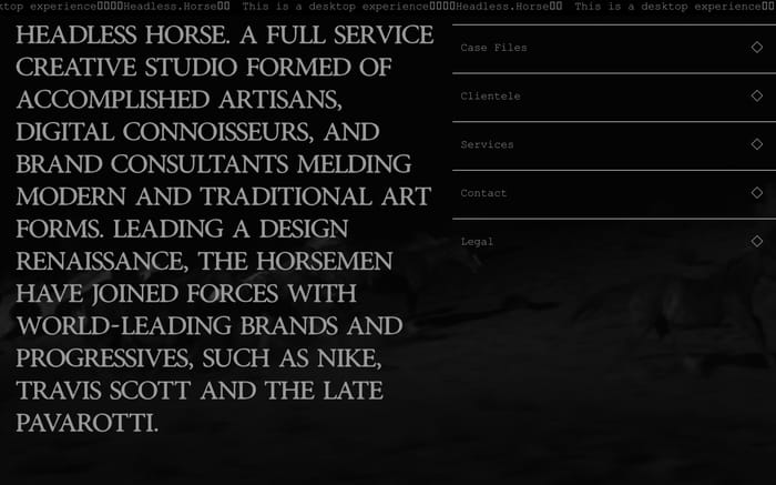 Headless Horse website preview