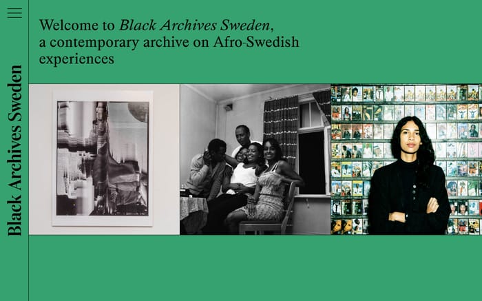 Black Archives Sweden website preview