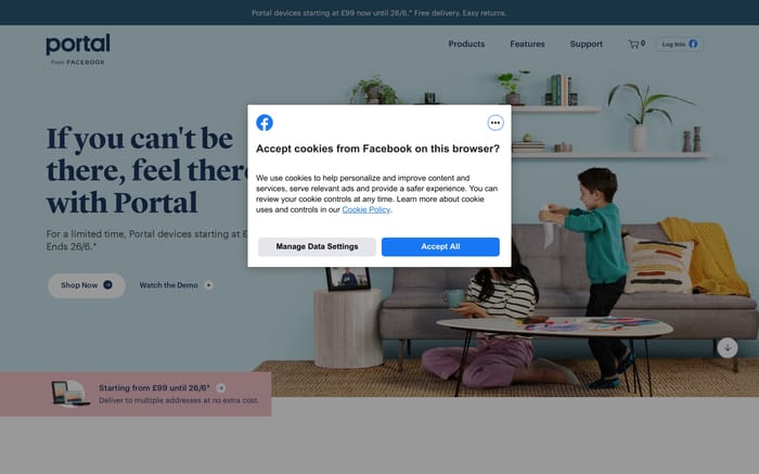 Facebook Portal website preview