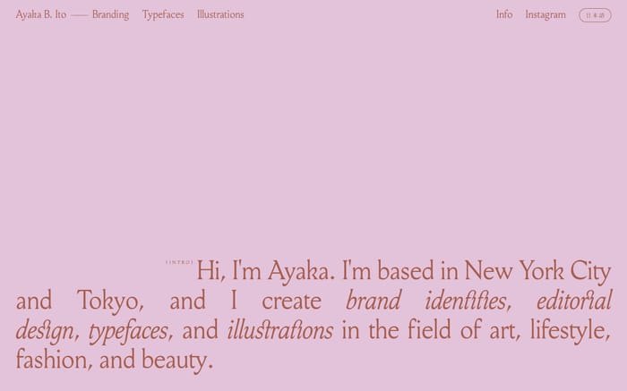 Ayaka B. Ito website preview