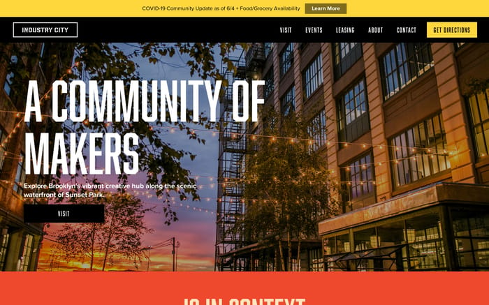 Industry City website preview