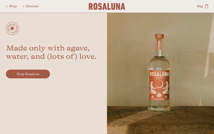 Mezcal Rosaluna website preview