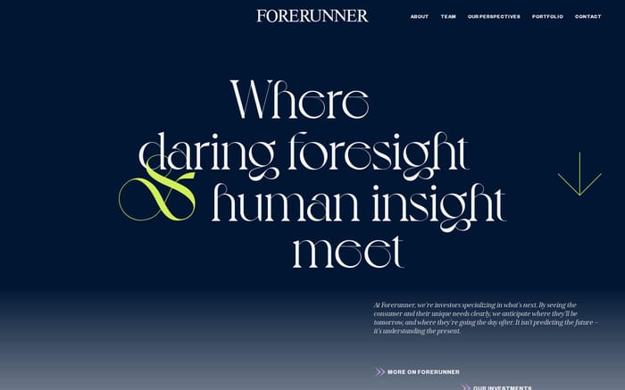 Forerunner Ventures website preview