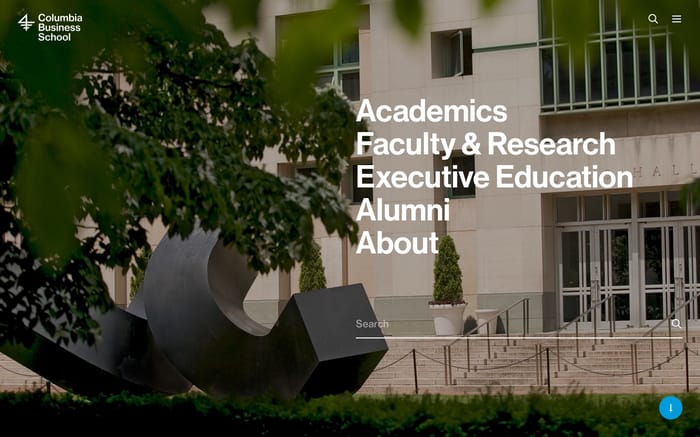 Columbia Business School website preview