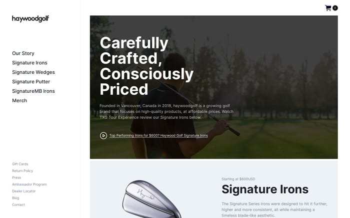 Haywoodgolf website preview