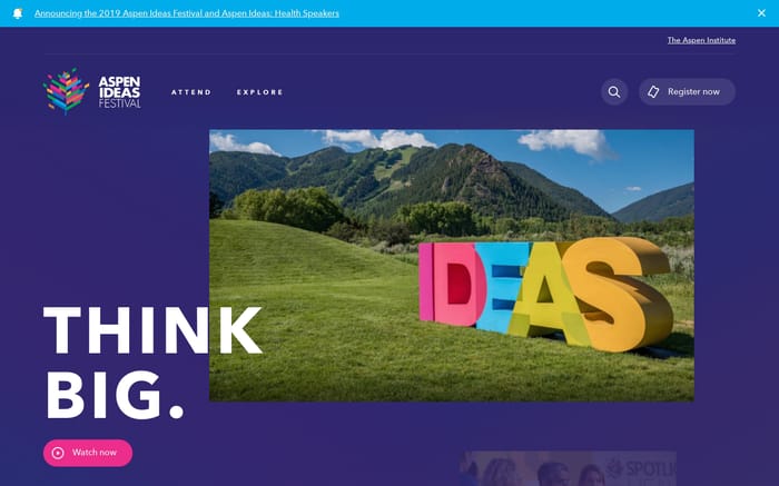 Aspen ideas festival website preview