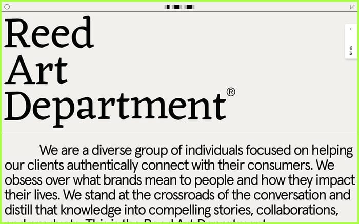  Reed Art Department website preview