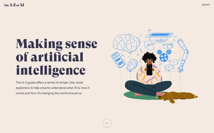 The A-Z of AI website preview