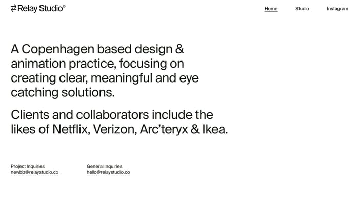 Relay studio website preview