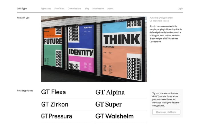 Grilli Type website preview