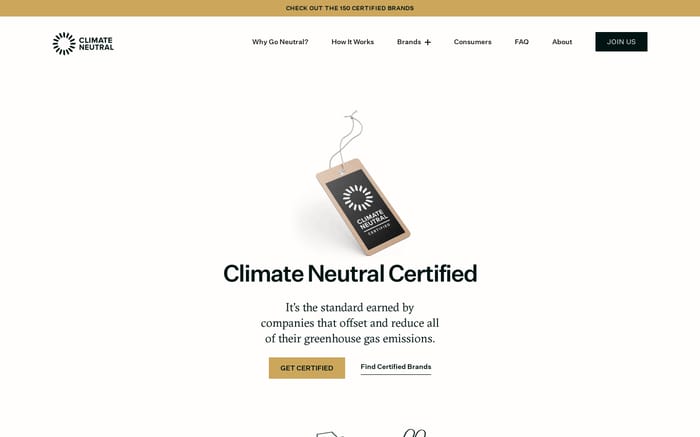Climate Neutral Certified website preview