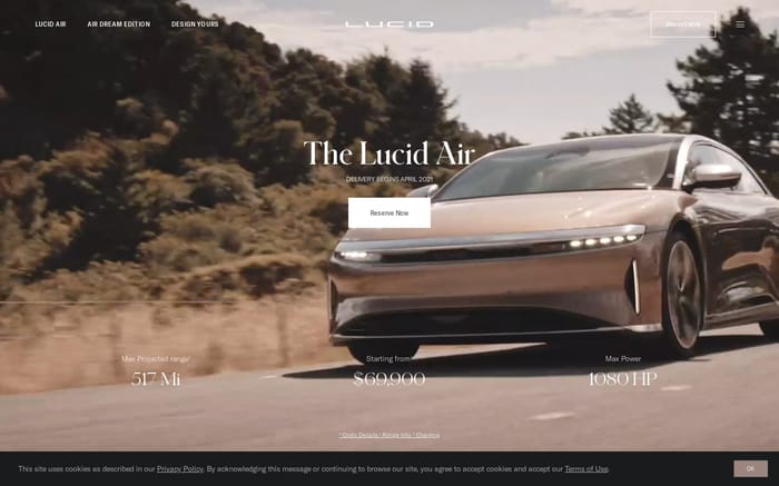  Lucid Motors website preview