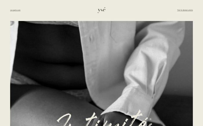 Ysé intimité website preview