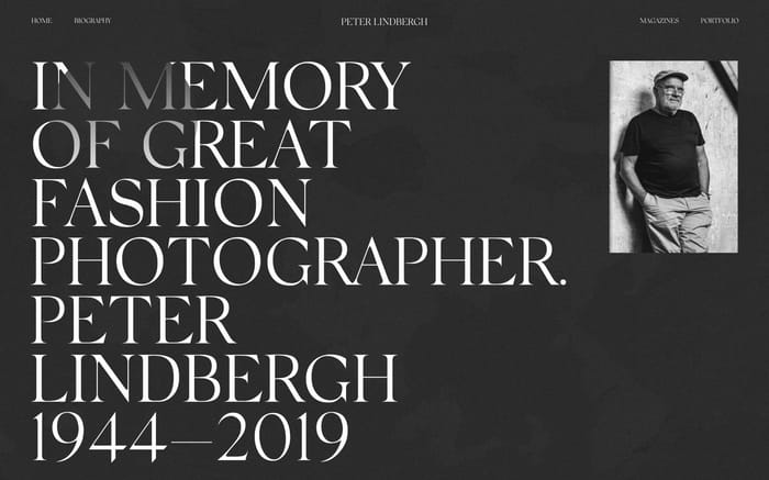 Peter Lindbergh website preview