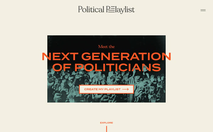 Political Playlist website preview