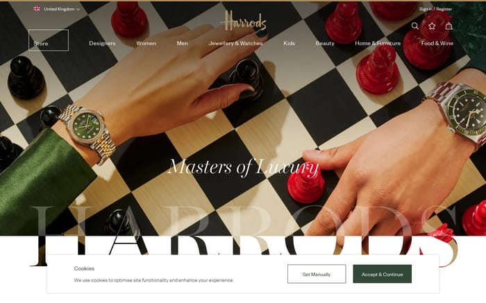 Harrods website preview