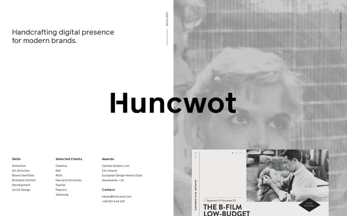 Huncwot website preview