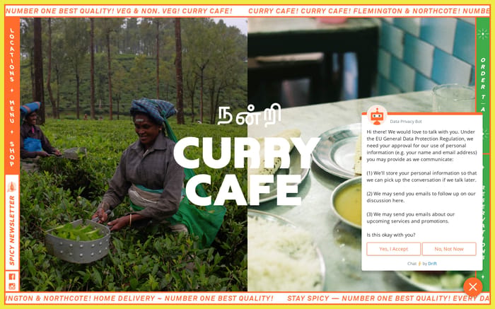 Curry Cafe website preview