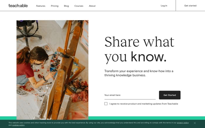 Teachable website preview