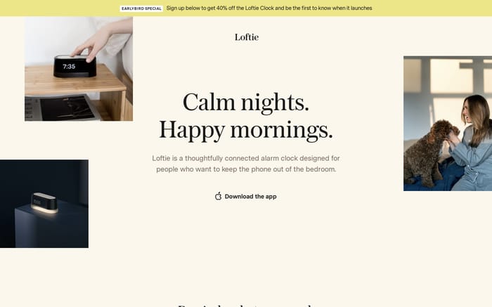 Loftie website preview