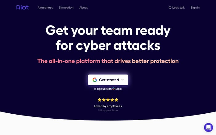 Riot website preview
