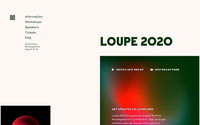 Loupe 2020 website preview