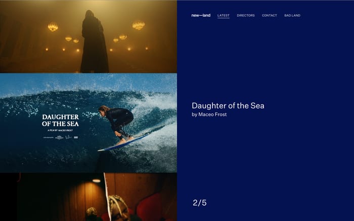 New Land website preview