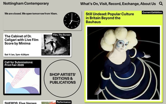 Nottingham Contemporary website preview