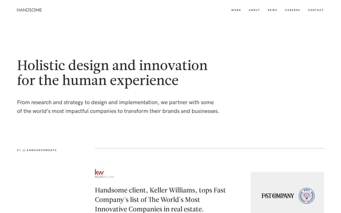 Handsome website preview