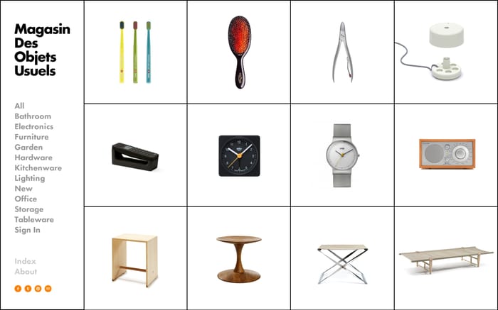 Magasin Des Objets Usuels website preview