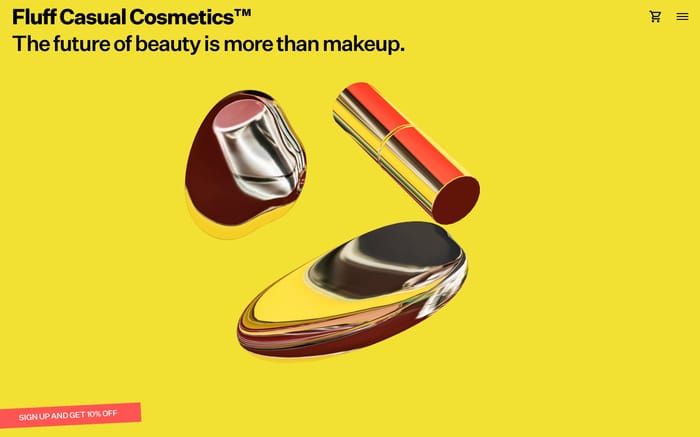 Fluff Casual Cosmetics website preview