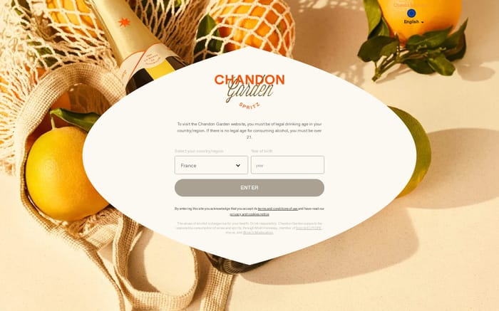 Chandon Garden spritz website preview