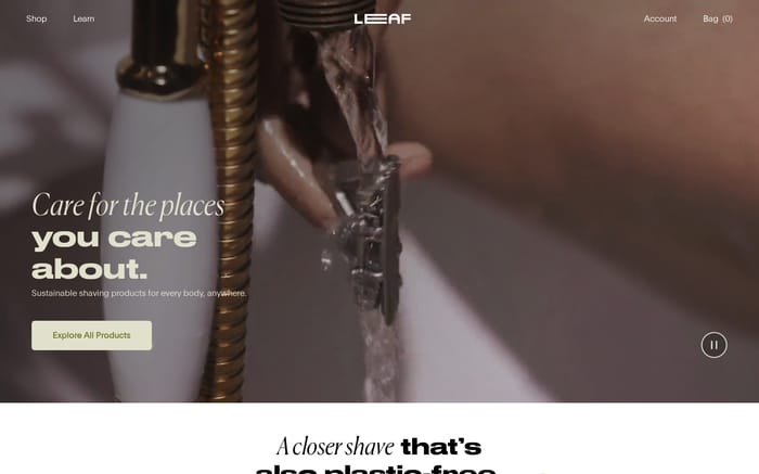 Leaf Shave  website preview