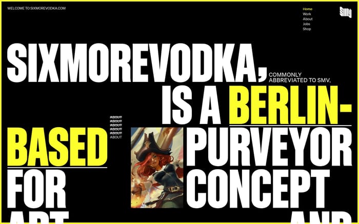 Sixmorevodka website preview