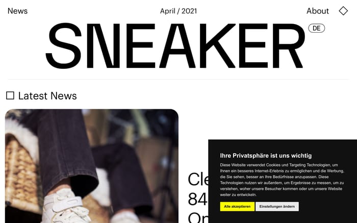Sneaker website preview