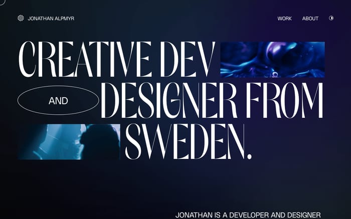 Jonathan Alpmyr website preview