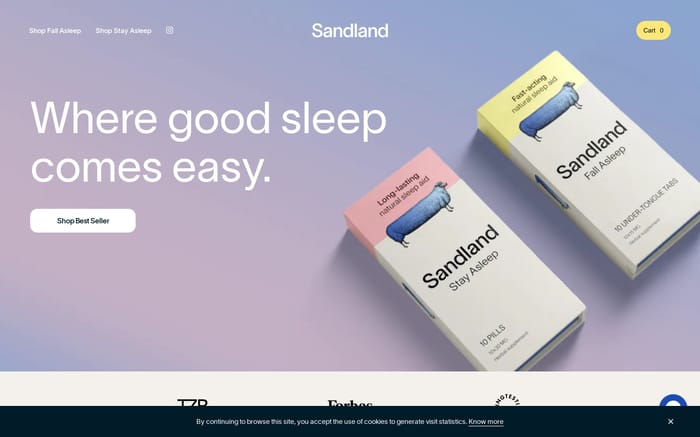Sandland website preview