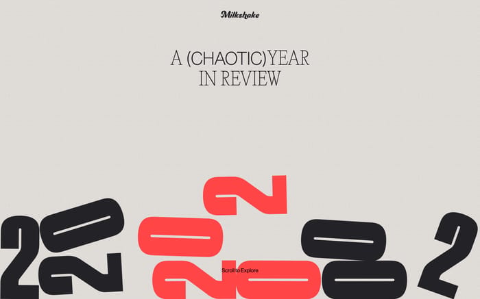 2020 Year in Review by Milkshake Studio website preview