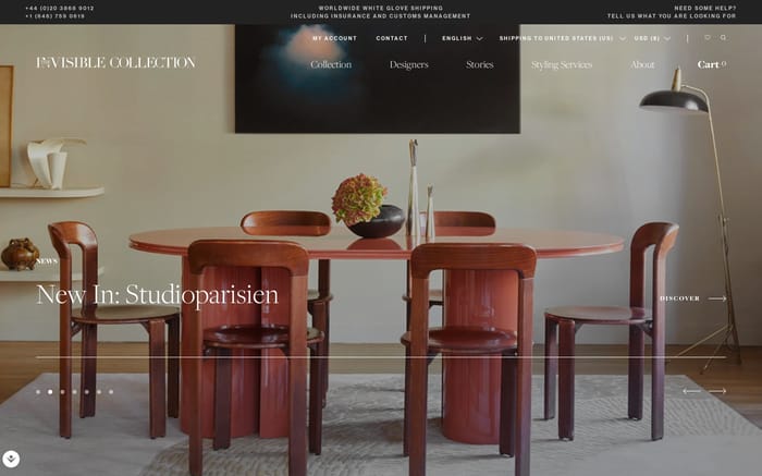 The Invisible Collection - Design is Art website preview
