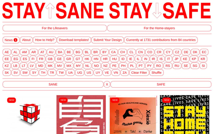 Stay sane / stay safe website preview