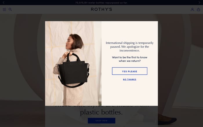 Rothy’s website preview