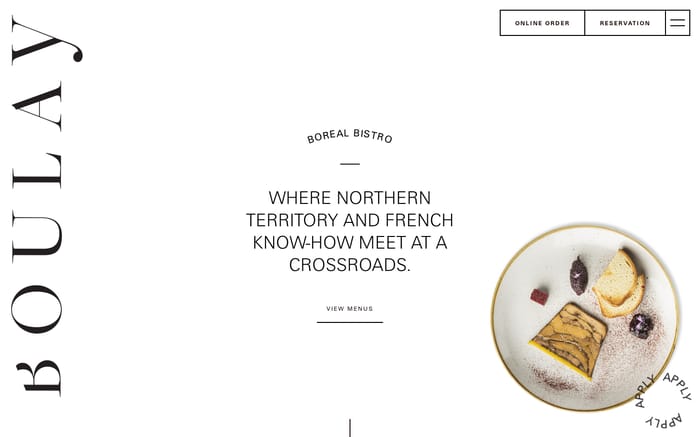 Chez Boulay: a bistro inspired by boreal cuisine website preview