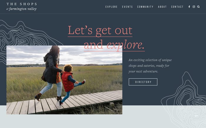 The Shops at Farmington Valley website preview